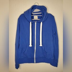 Athletic Apparel Blue Zip Up Hoodie Size L